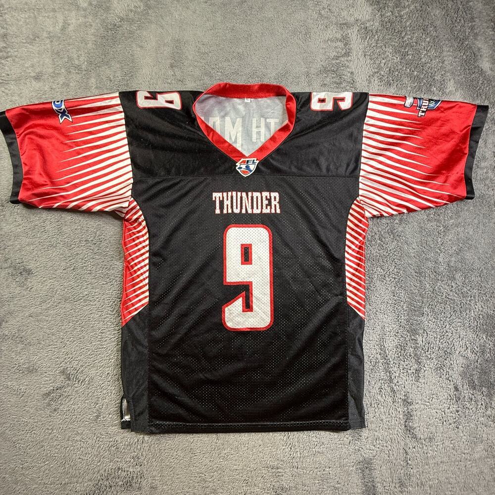 Portland Thunder AFL Football Jersey Mens L Black Red 9th Man Athletic Mesh